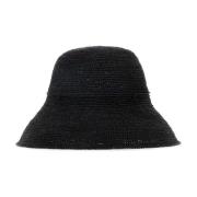 Helen Kaminski Svart Raffia Provence Hatt Black, Dam