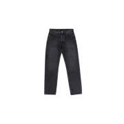 Off White Svarta Tapered Jeans - Tillverkad i Italien Gray, Dam