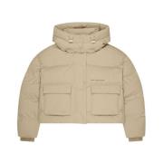 Off The Pitch Cropped Puffer Jacka Dam Sand Beige, Dam