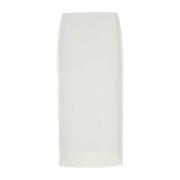 Sportmax Elegant Vit Silkeskjol White, Dam