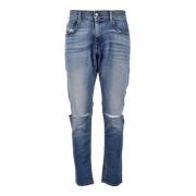 Diesel Klassiska Denim Jeans med Stretchmaterial Blue, Herr