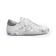 Philippe Model Vita Läder Sneakers med Silver Nitar White, Dam