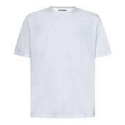 Jil Sander Herr Crewneck T-shirt - Klassisk Vit White, Herr