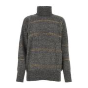 Brunello Cucinelli Stilren Stickad Tröja Gray, Dam