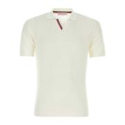 Orlebar Brown Ivory Bomull Polo Shirt med Tipping Beige, Herr