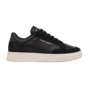 Crime London Svarta läder Eclipse Sneakers Black, Herr