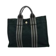 Hermès Vintage Pre-owned Canvas handvskor Green, Dam