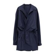 Balenciaga Navy Blue Button-Up Skjorta Blue, Dam