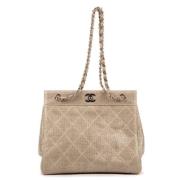 Chanel Vintage Pre-owned Canvas chanel-vskor Beige, Dam