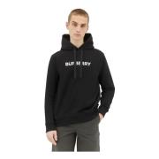 Burberry Logo Applique Hoodie Black, Herr