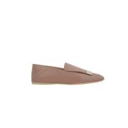 Sergio Rossi Nude Läder Slip-On Flats Beige, Dam