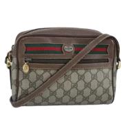 Gucci Vintage Pre-owned Canvas axelremsvskor Beige, Dam