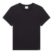 Courrèges Svart Logo Applique T-shirt Black, Herr