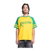 Rhude Kortärmad T-shirt i Gul/Grön Yellow, Herr