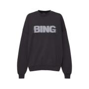 Anine Bing Vintage Svart Miles Blur Sweatshirt Black, Dam