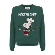 MC2 Saint Barth Grön Crewneck Tröja med Snoopy Print Green, Herr