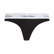 Calvin Klein Svart Trosa Underkläder Elastisk Midja Black, Dam