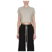 Rick Owens Pärla Cropped T-shirt Nivå Gray, Dam