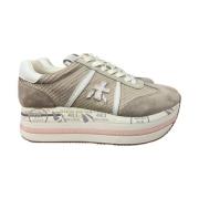 Premiata Stiliga Sneakers för Vardagsbruk Beige, Dam