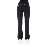 Baldinini Regular Jeans med logoknapp Black, Dam