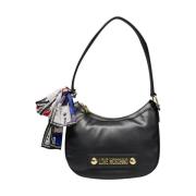 Love Moschino Handväska med Multifärgat Dekorativt Halsduk Black, Dam