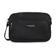 Lancaster Basic Vita Dragkedja Crossbody Väska Black, Herr