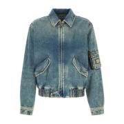 Dolce & Gabbana Denim Bomberjacka Blue, Herr