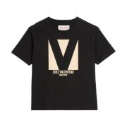 Valentino Garavani Svart T-shirt med Chez Valentino Print Black, Herr