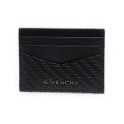 Givenchy Svart Vävd Läder Korthållare Plånbok Black, Herr