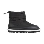 Tommy Jeans Svart Vadderade Platta Ankelboots Black, Dam