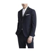 Peserico Stretch teknisk ull enkelknäppt aftontuxedo Blue, Herr