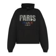 Balenciaga Hoodie med logotyp Black, Dam