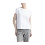 Peserico Bomullsjersey T-shirt med paljetter White, Dam