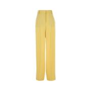 Stella McCartney Satin Wide-Leg Gul Byxor Yellow, Dam