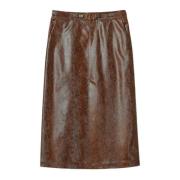 Twinset Midi Kjol i Trendig Stil Brown, Dam