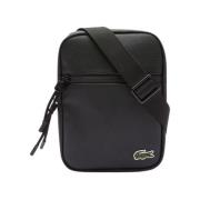 Lacoste Barn Skolväska - Liten Canvas Messenger Väska Black, Herr