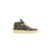 Philippe Model Khaki läder mid-top sneakers Green, Herr