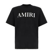 Amiri Avslappnad bomullst-shirt för män Black, Herr