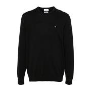 Calvin Klein Svart Tröja med Sidensbroderi Black, Herr