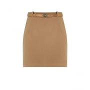 Elisabetta Franchi Brun Crepe Minikjol Brown, Dam