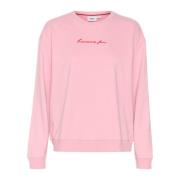 Saint Tropez Broderad Sweatshirt Pink Nectar Pink, Dam