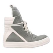 Rick Owens Geometriska High-Top Sneakers Green, Dam