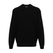 Emporio Armani Mysig Stickad Pullover Sweater Black, Herr