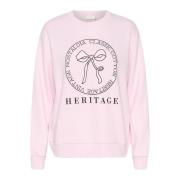 Kaffe Tryckt Sweatshirt med Rund Hals Pink, Dam