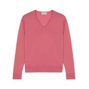 John Smedley Klassisk Jerseytröja för Män Pink, Dam