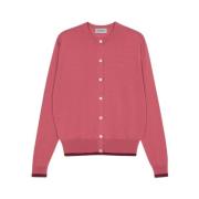 John Smedley Stiligt Stickad Kofta för Kvinnor Pink, Dam