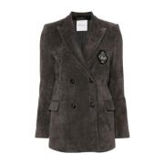 Ermanno Scervino Patch Blazer Jacka Brown, Dam