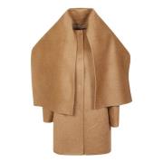 Max Mara Studio Kamel Alpacka Ullrock med Scarf Brown, Dam