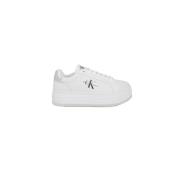 Calvin Klein Silver Läder Sneakers Gray, Dam