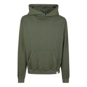 Aspesi Blå Bomull Jersey Hoodie Ribbade Manschetter Green, Herr